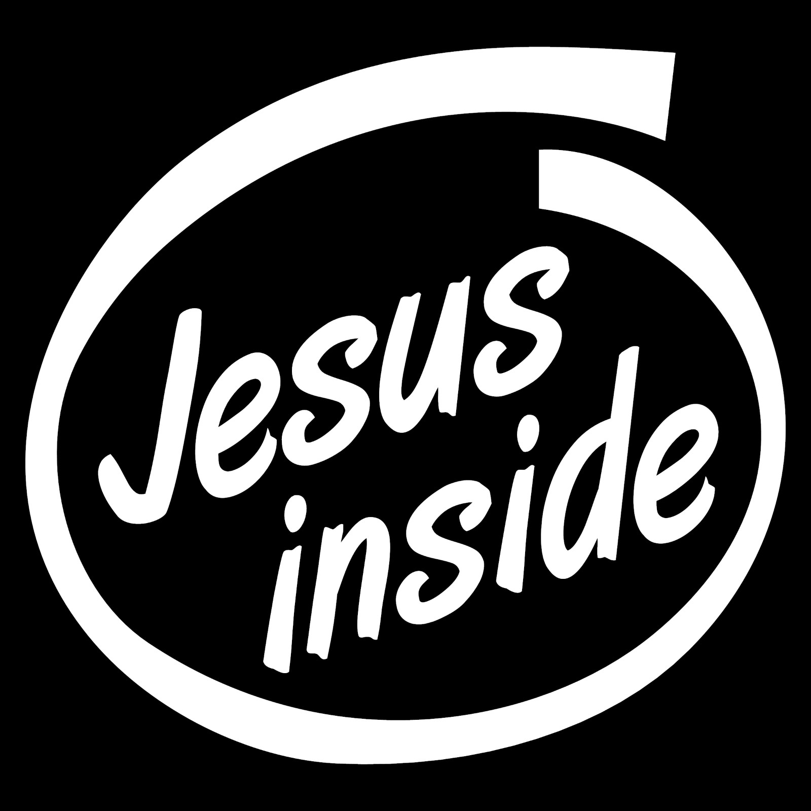 Jesus Inside Religious Christian Car Truck Window Laptop Vinyl Decal Sticker.