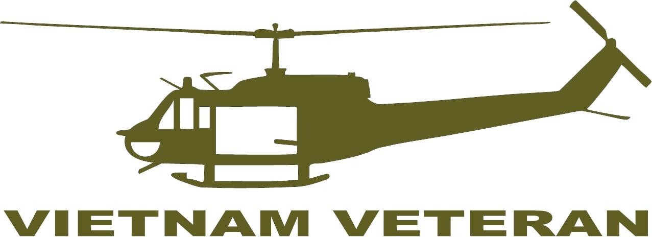 VIETNAM VETERAN UH-1 HUEY 3 Mil Vinyl Sticker for a Car or Truck Window