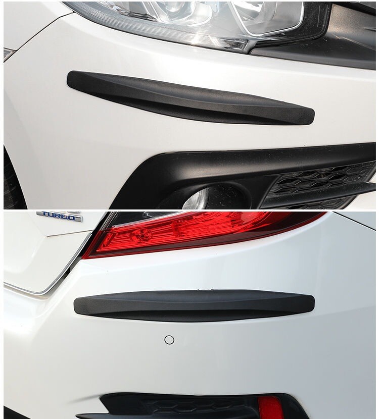 Car Front Rear Corner Bumper Guard Protector Anti-collision Strip Carbon Fiber