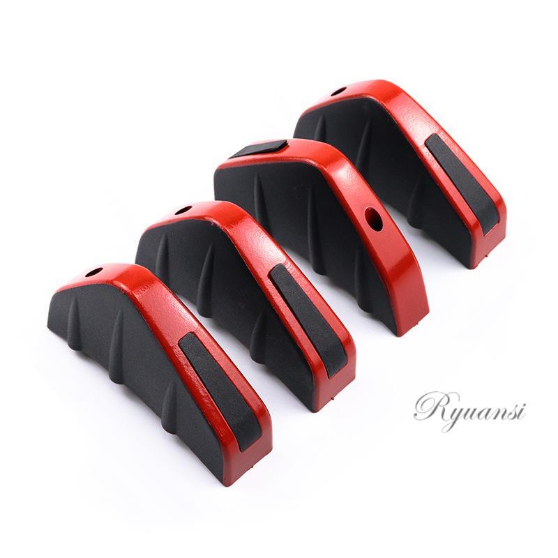 4x Car Rear Bumper Diffuser Shark Fin Curved Spoiler Lip Wing Splitter Universal