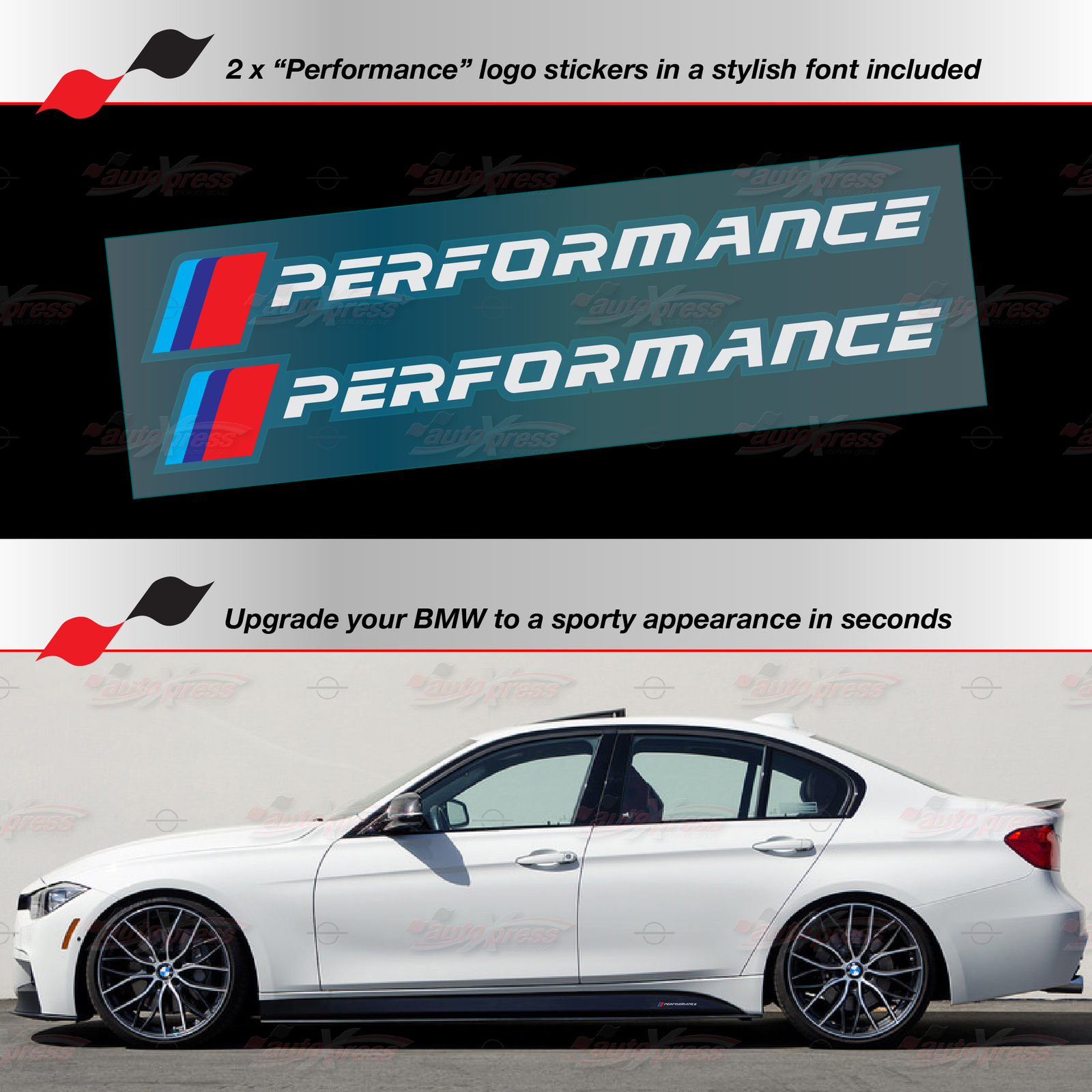 Fits BMW F30 F31 F34 3 Series Sport DIY Side Skirt Stickers Vinyl Decals Stripes