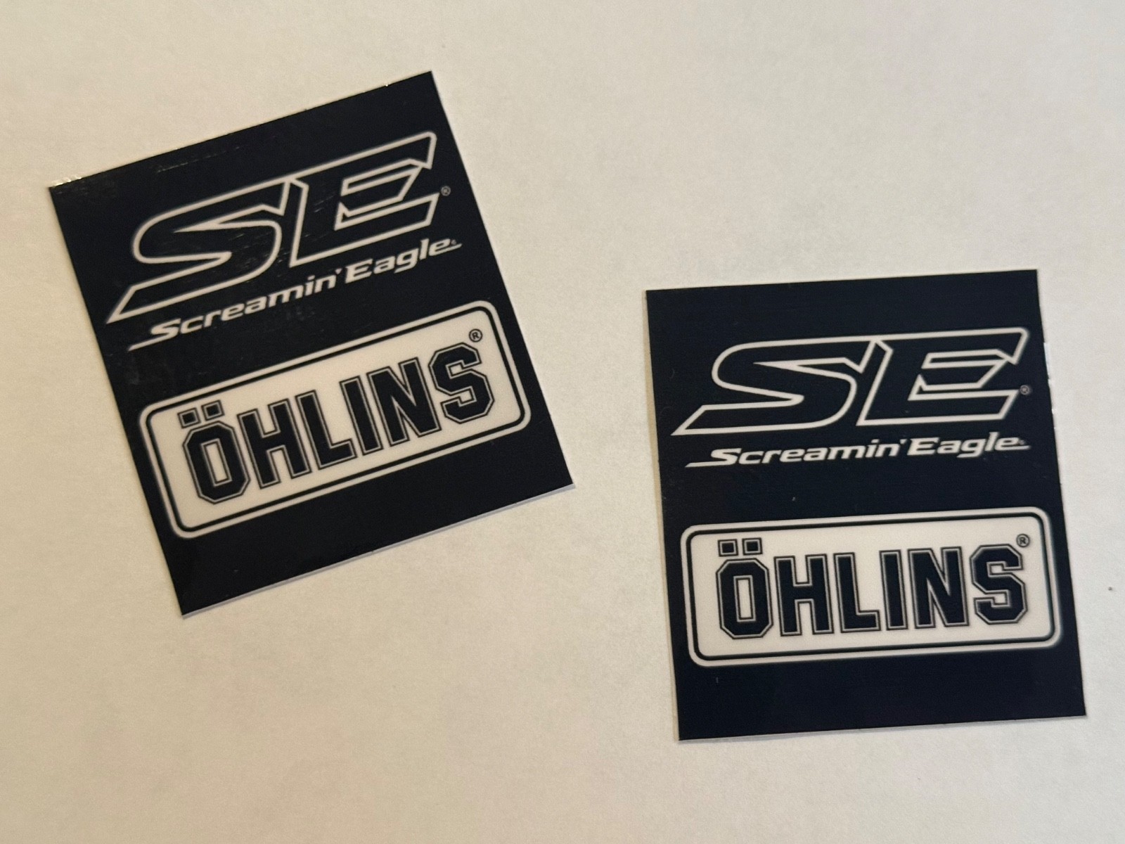 x2 Ohlins Stickers – Black – Screamin Eagle 2 x 2.25 Inches Other Sizes Avail.