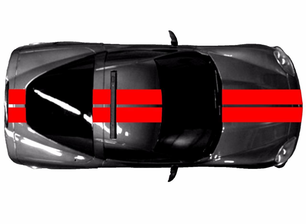 QUALITY Center Rally RACING STRIPES 9″ Double Vinyl Decals (Fits Chevy CORVETTE)
