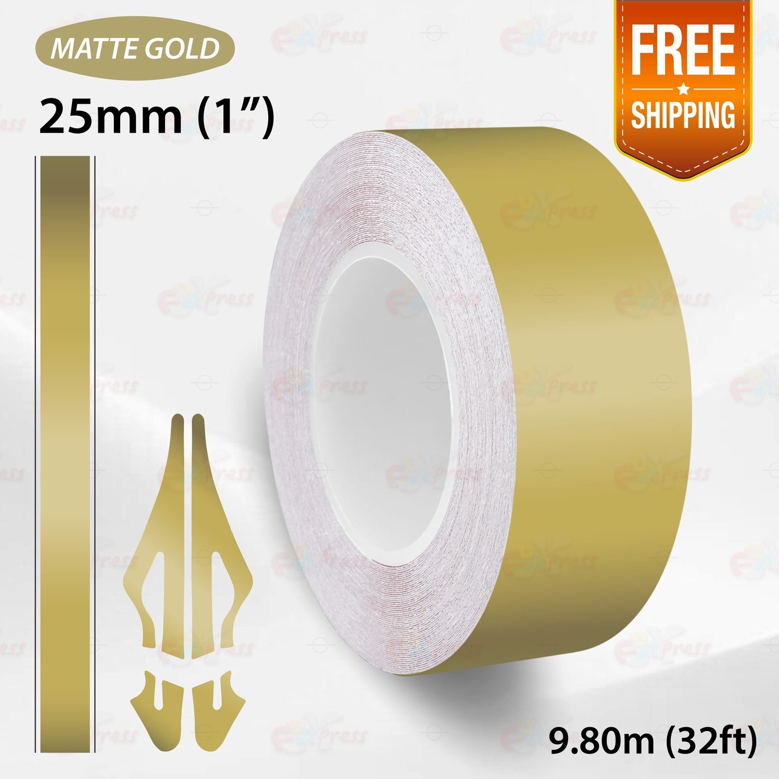 MATTE GOLD 1″ 25mm PIN STRIPE Car Model Streamline TAPE Decal Vinyl Sticker