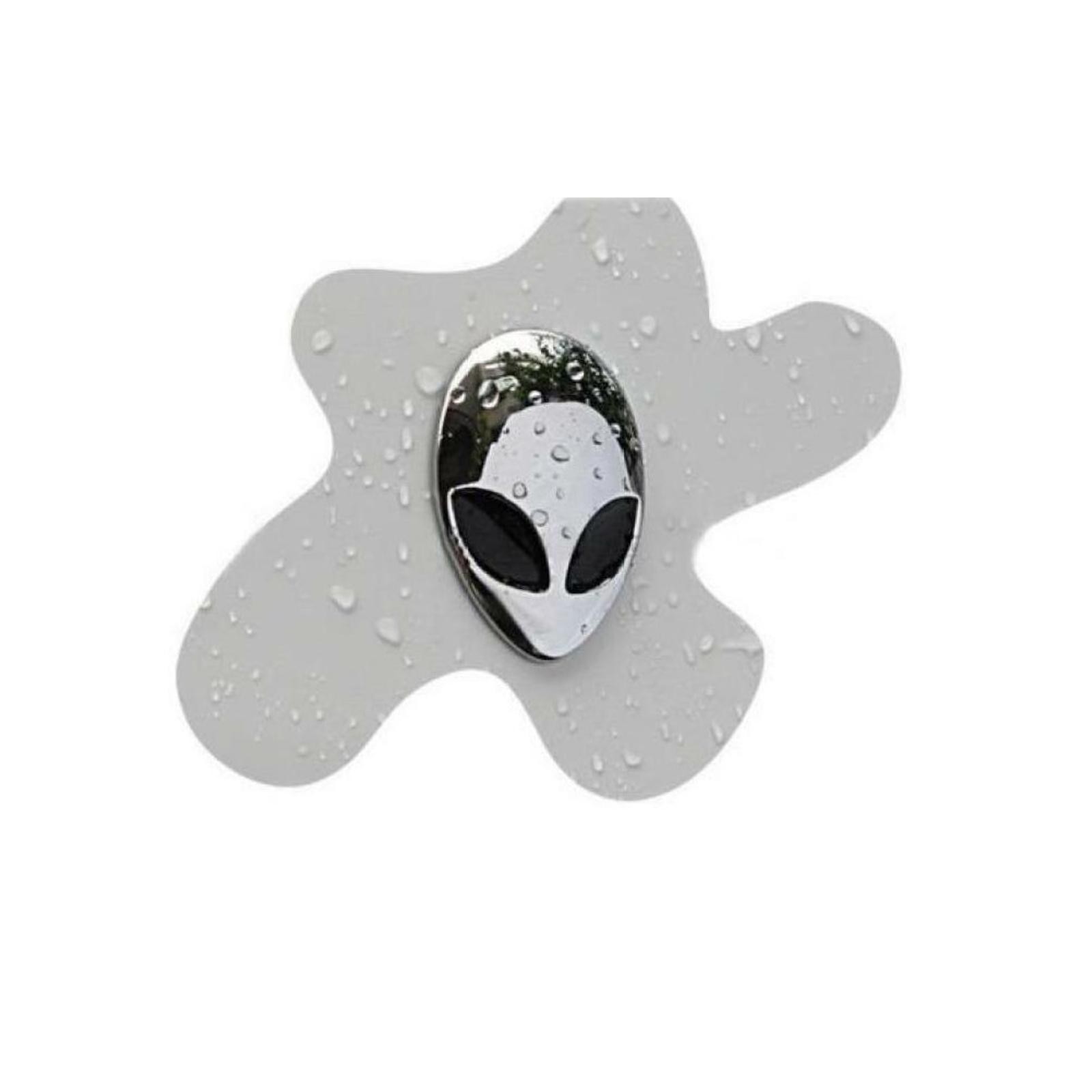 2pcs Chrome Metal 3D Alienware Head Auto Logo Sticker Badge Emblem Car Decal E