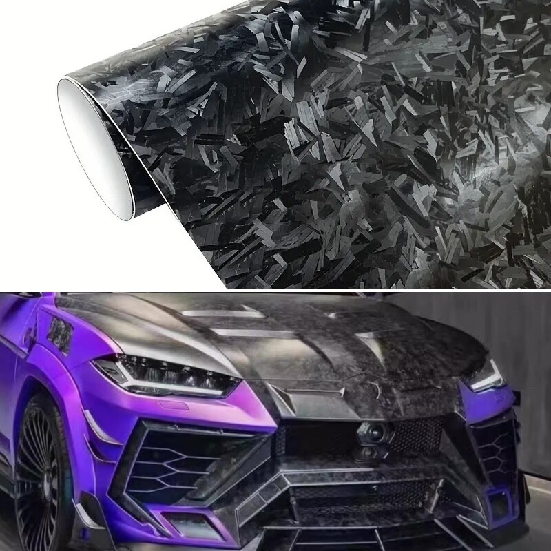 84″x60″ Premium Forged Black Carbon Fiber Vinyl Wrap Film Satin Matte 7ft x 5ft
