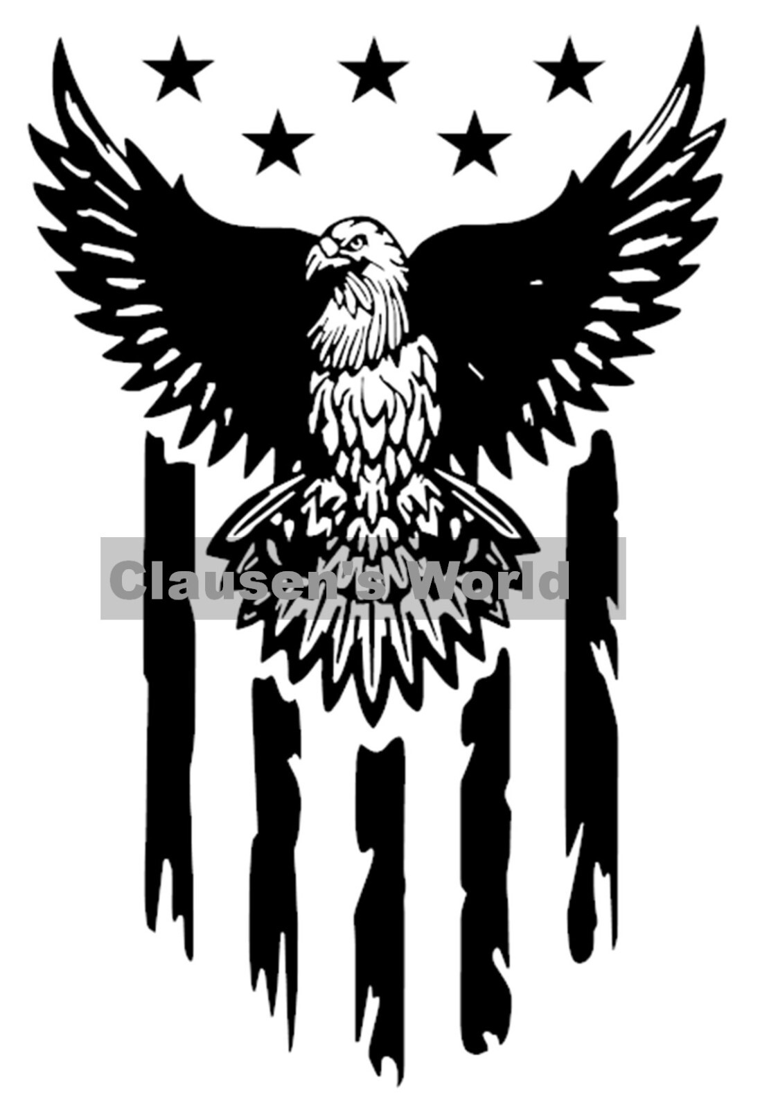 EAGLE American Flag Hood Door Vinyl Decal Racing Stripes (Fits CHALLENGER)