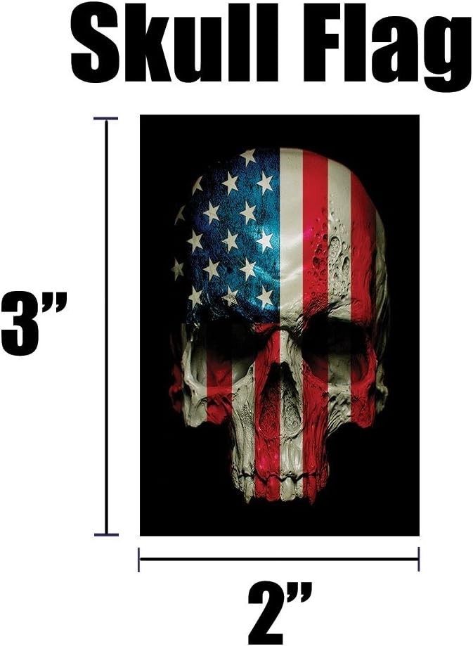 Patriotic Skull & American Flag Decals – 4 Pack for Motorcycle & Construction