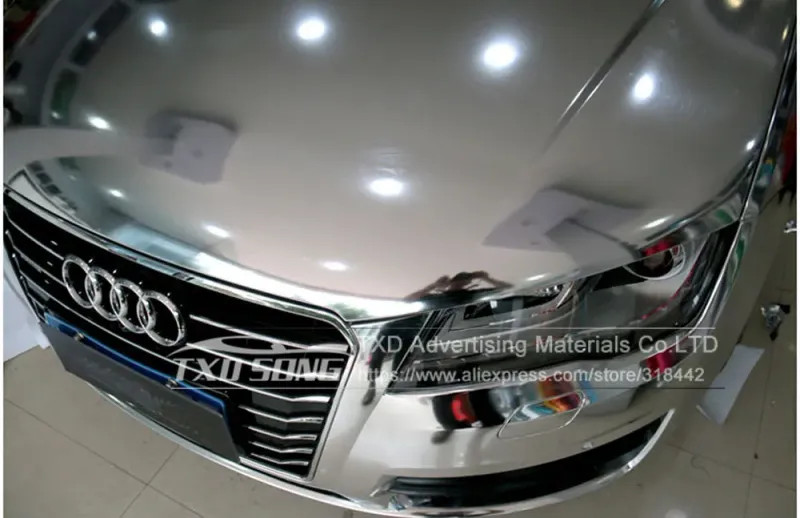 New Silver Mirror Chrome Wrap Film High Stretchable Vinyl Decal 10/20/30x152cm