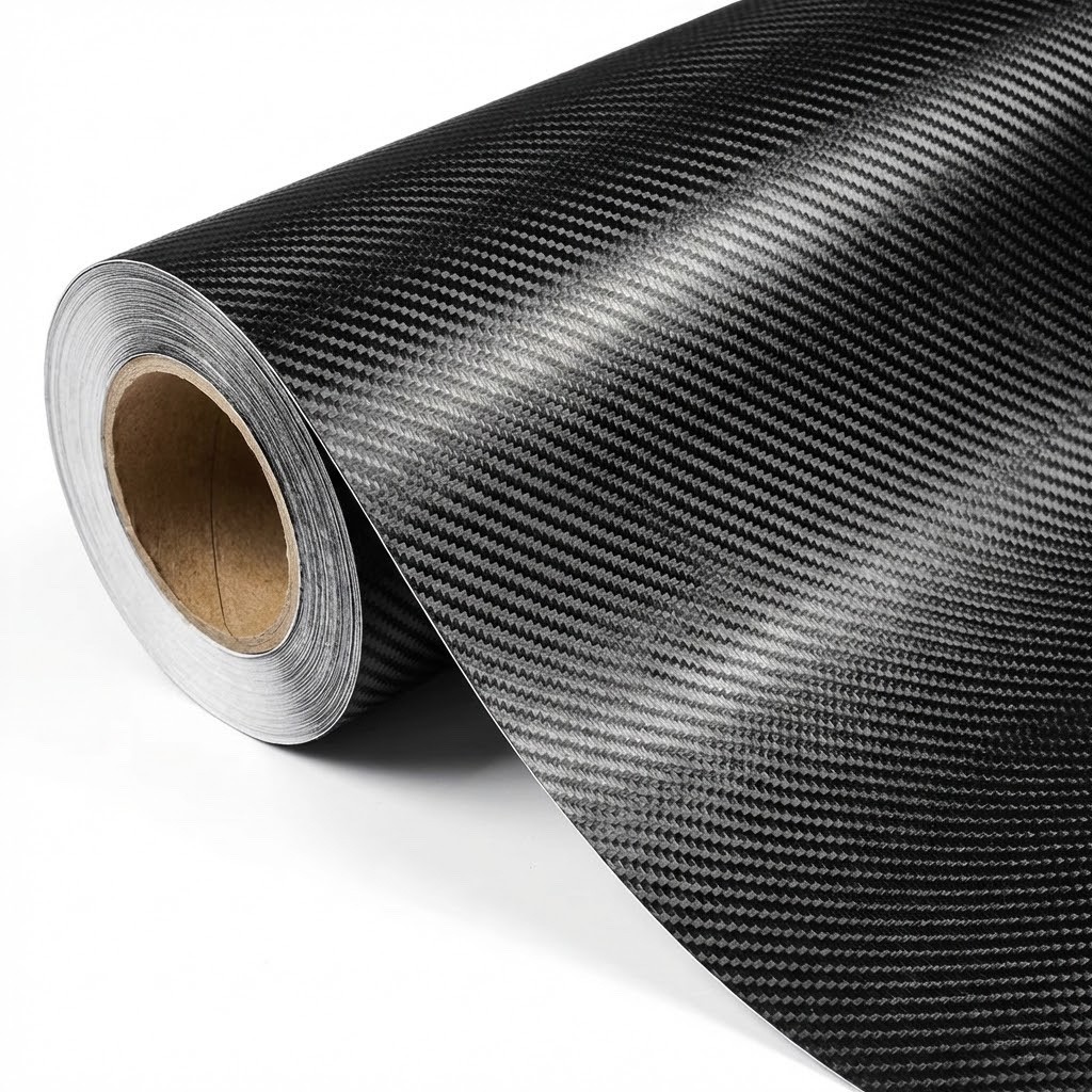 120″ x 60″ Black Carbon Fiber Vinyl Wrap 3D Bubble Free Air Release 10ft x 5ft