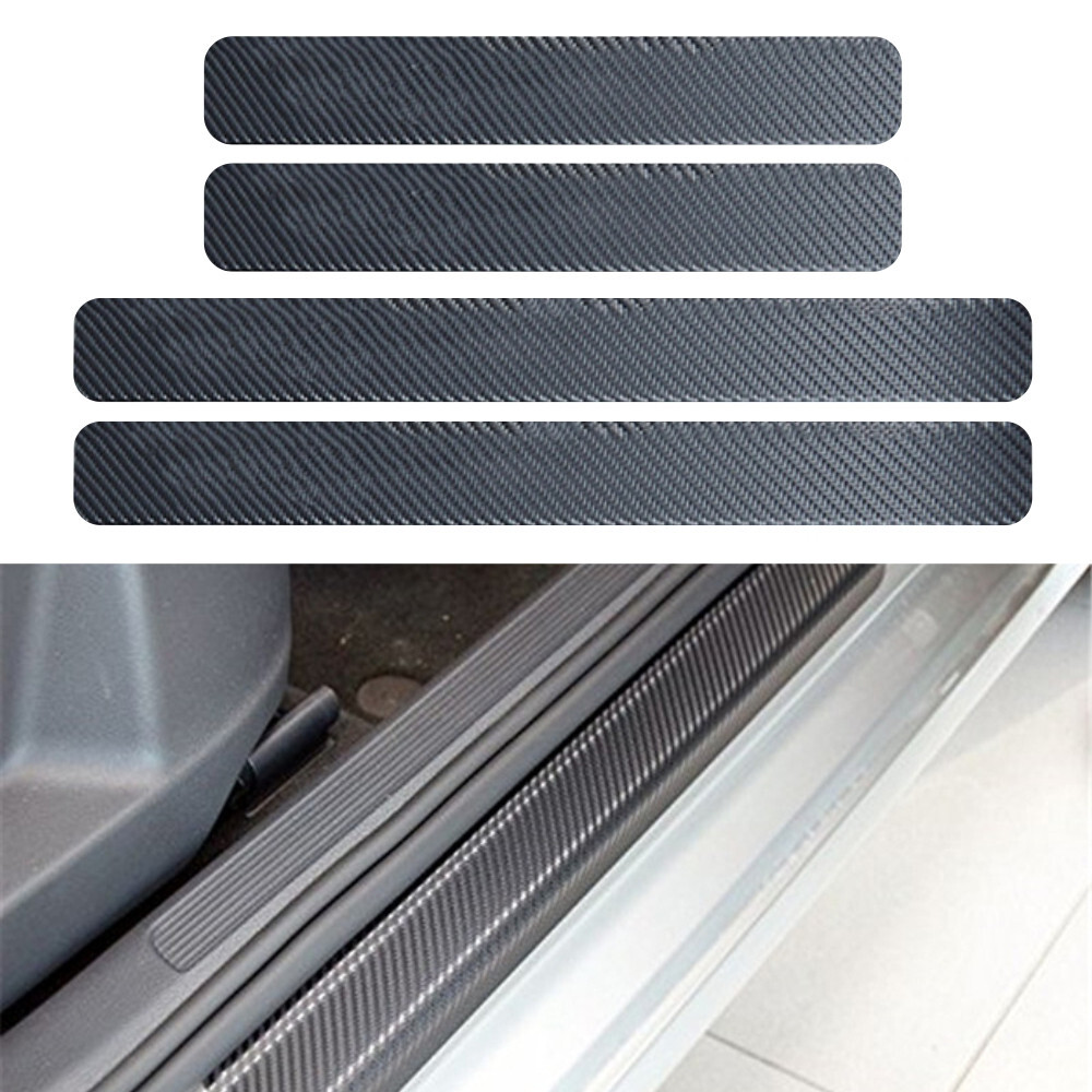 Car Trunk Door Sill Scuff Guard Plate Sticker Protector Anti Scratch Kick 5Pcs