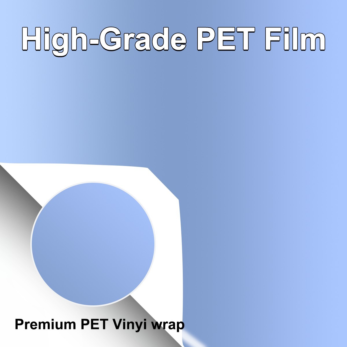 5FTx50FT PET Dusty Blue Vinyl Wrap US Stock Gloss Car Wrap Air Release