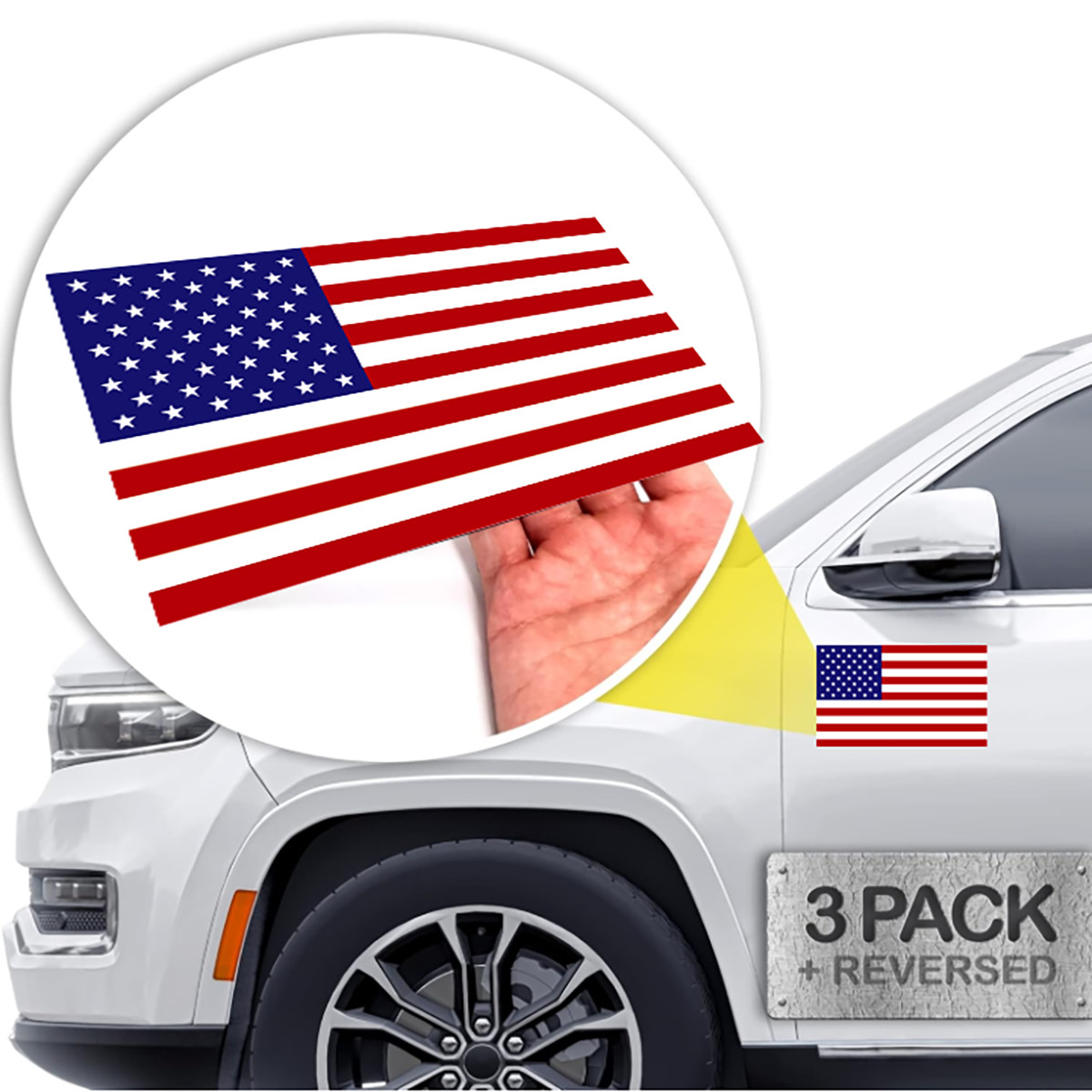 2 Pack Small American Flag Vinyl Decal Bumper Sticker Car Truck Window Yeti USA