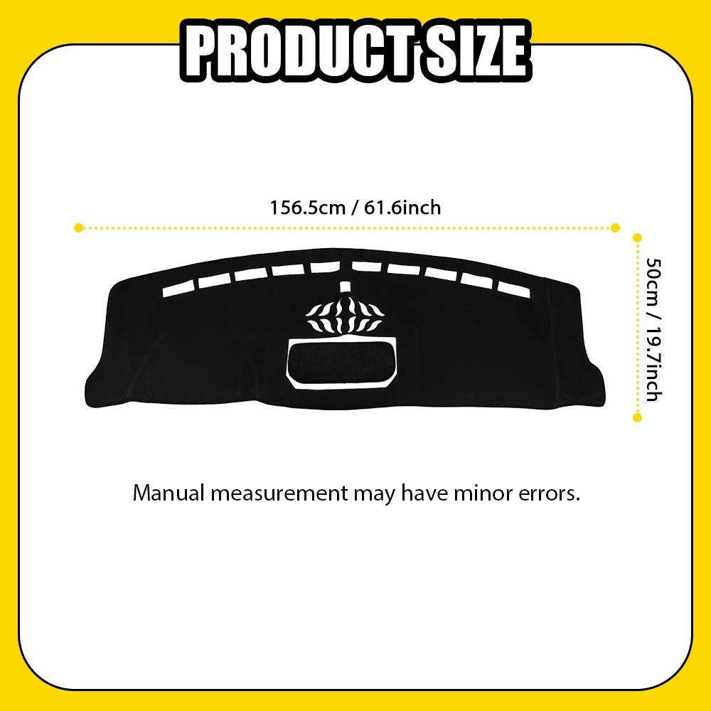 For Ford F150 2021-25 Dash Cover Mat Black Dashboard Carpet Style Protector 1-5X