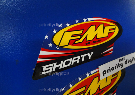 2x FMF Decals stickers graphics Shorty Motocross Sponsor Exhaust CRF KTM DR