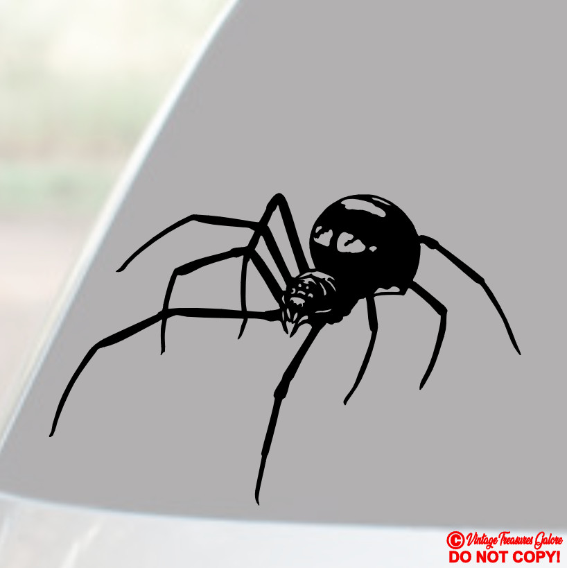 BLACK WIDOW SPIDER ~ VINYL DECAL STICKER CAR TRUCK BUMPER REAR WINDOW ARACHNID