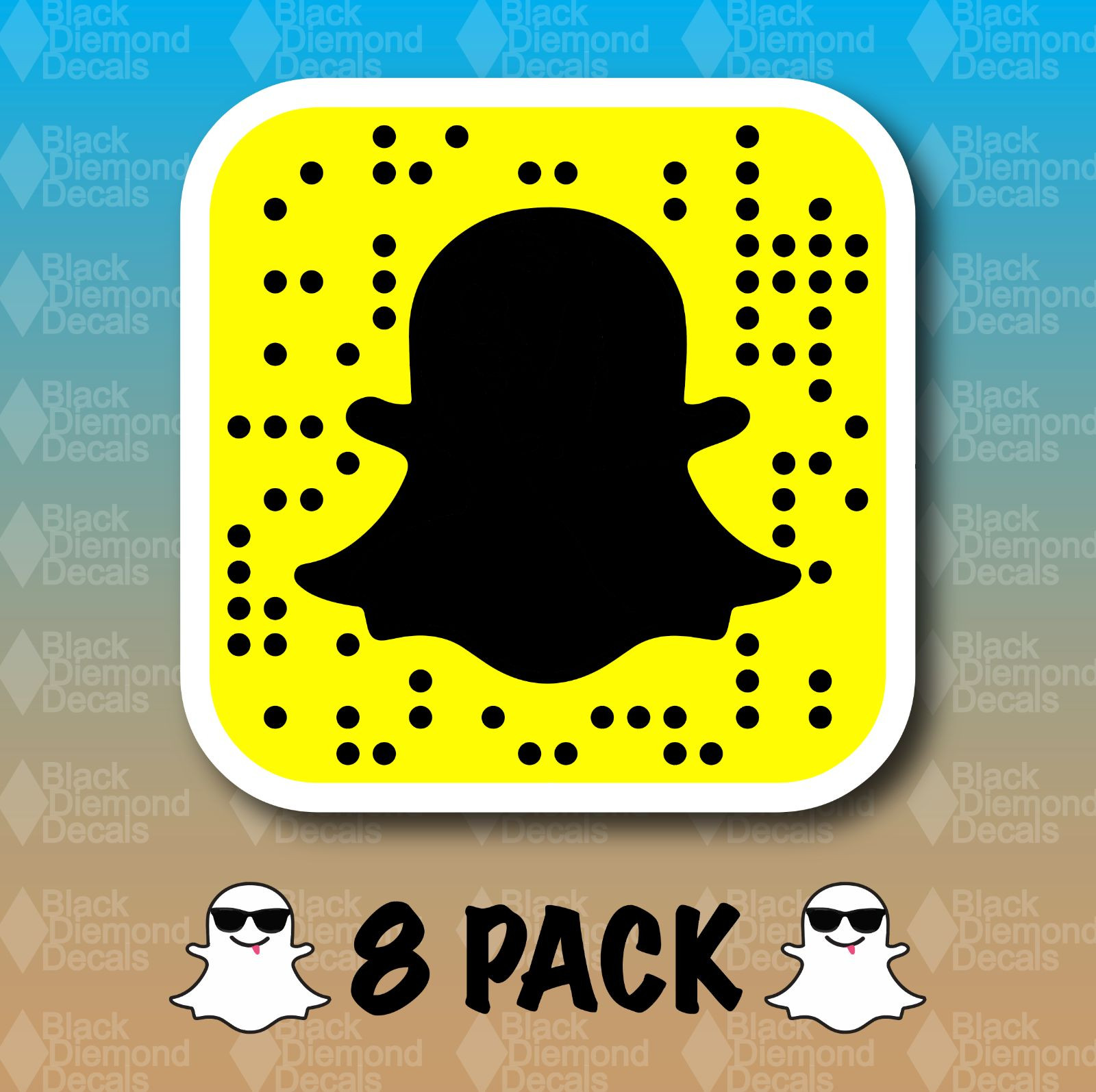 Snapchat Snapcode QR Code 8 PACK 3″ Custom Vinyl Decal Sticker JDM Snap SLAP