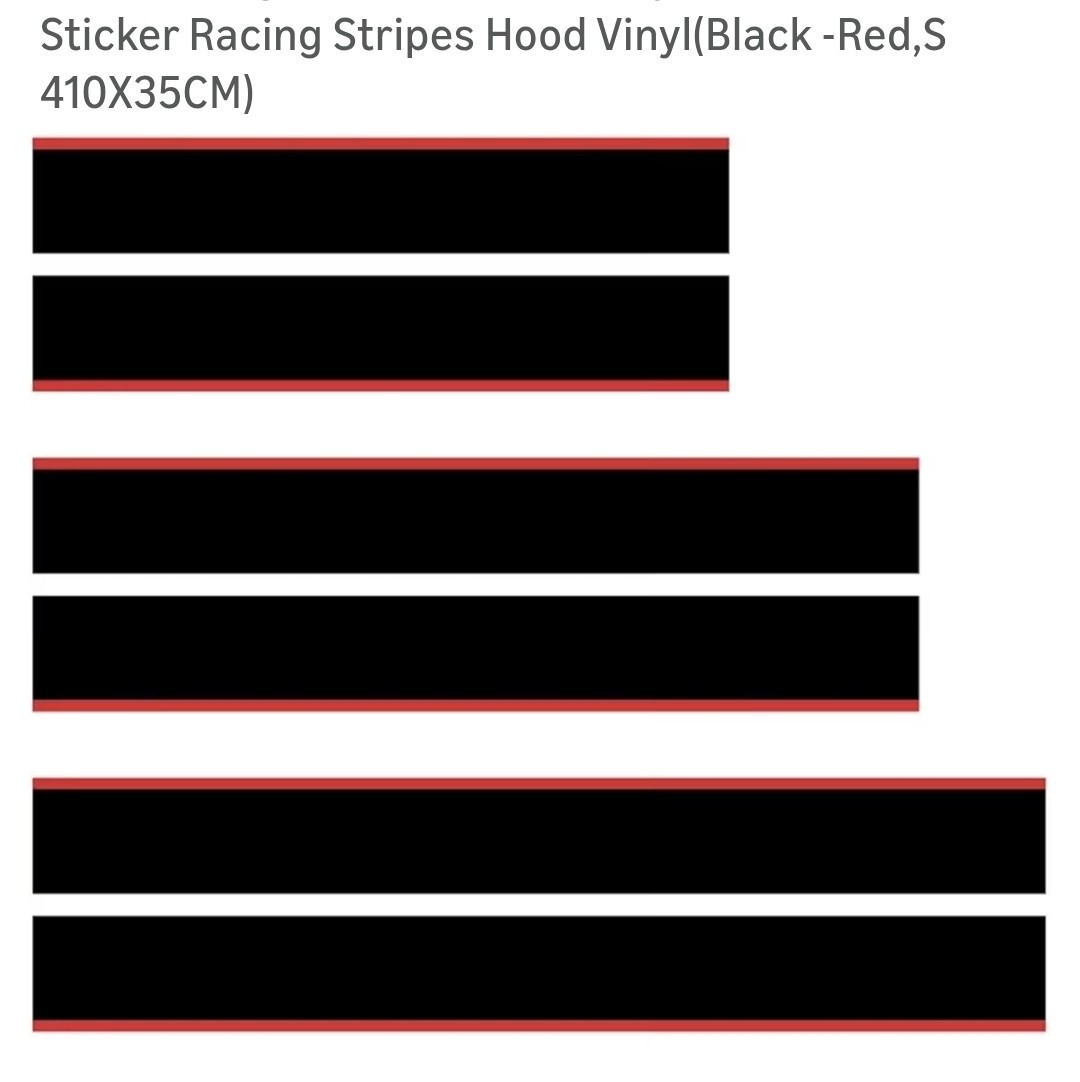 3PCS Car Wrap Stickers and Decals Vinyl Black – Red Stripe Vinyl Wrap