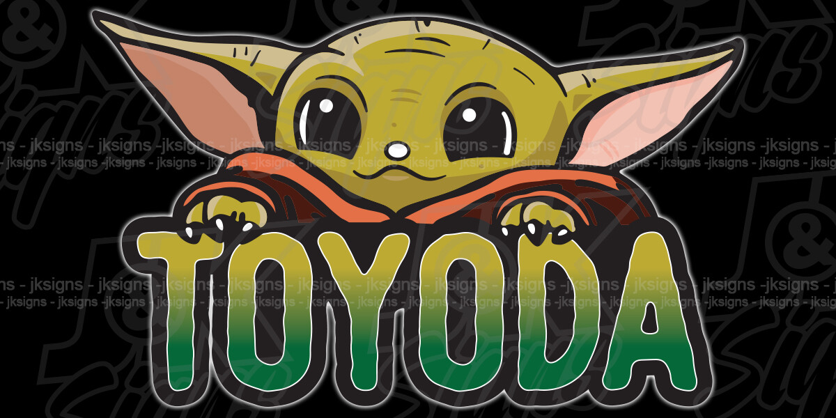 BABY TOYODA Sticker Decal Die-Cut FITS on TOYOTA FJ CRUISER TACOMA 4RUNNER YODA