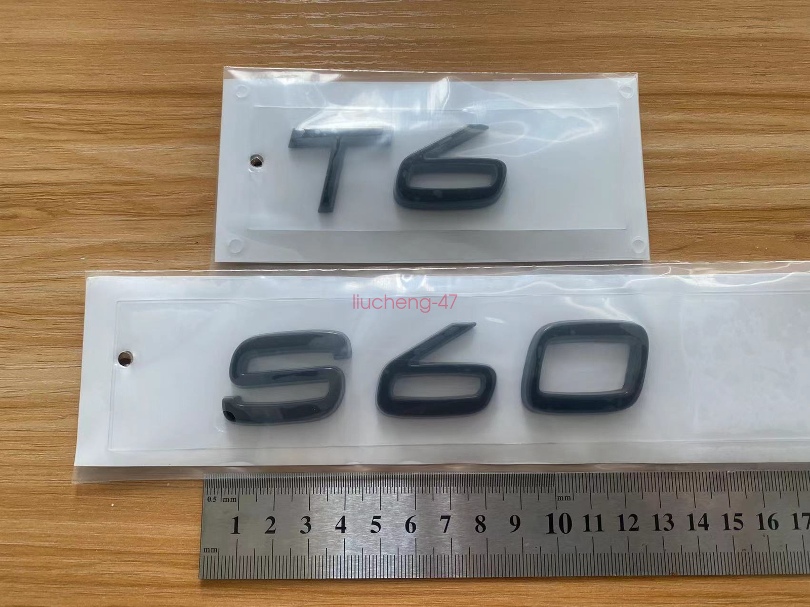 Gloss Black S60 T6 Number Trunk Letters Badge Emblems Sticker For Volvo S60