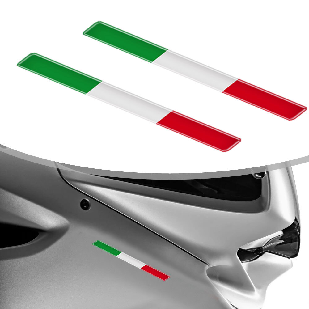 2Pcs 3D Epoxy Italy Flag Italian Logo Stickers Emblem Decal Car Motorcycle Badge