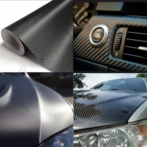 US Waterproof Carbon Fiber Vinyl Car Wrap Sheet Roll Film Sticker Decal Paper