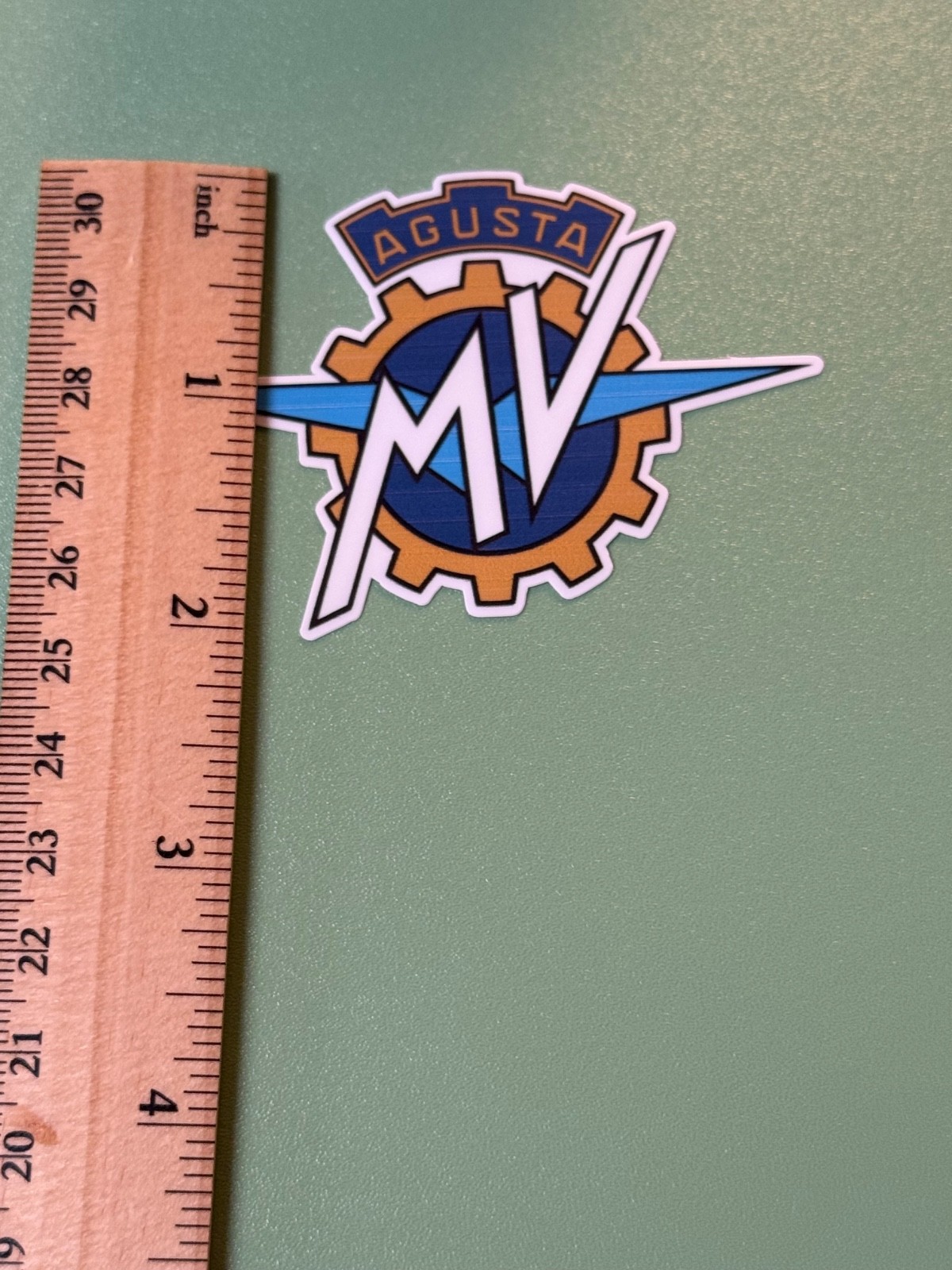 x4 3 inch MV Agusta Stickers Decal Logo Blue Gold White Motorcycle Brand Fairing