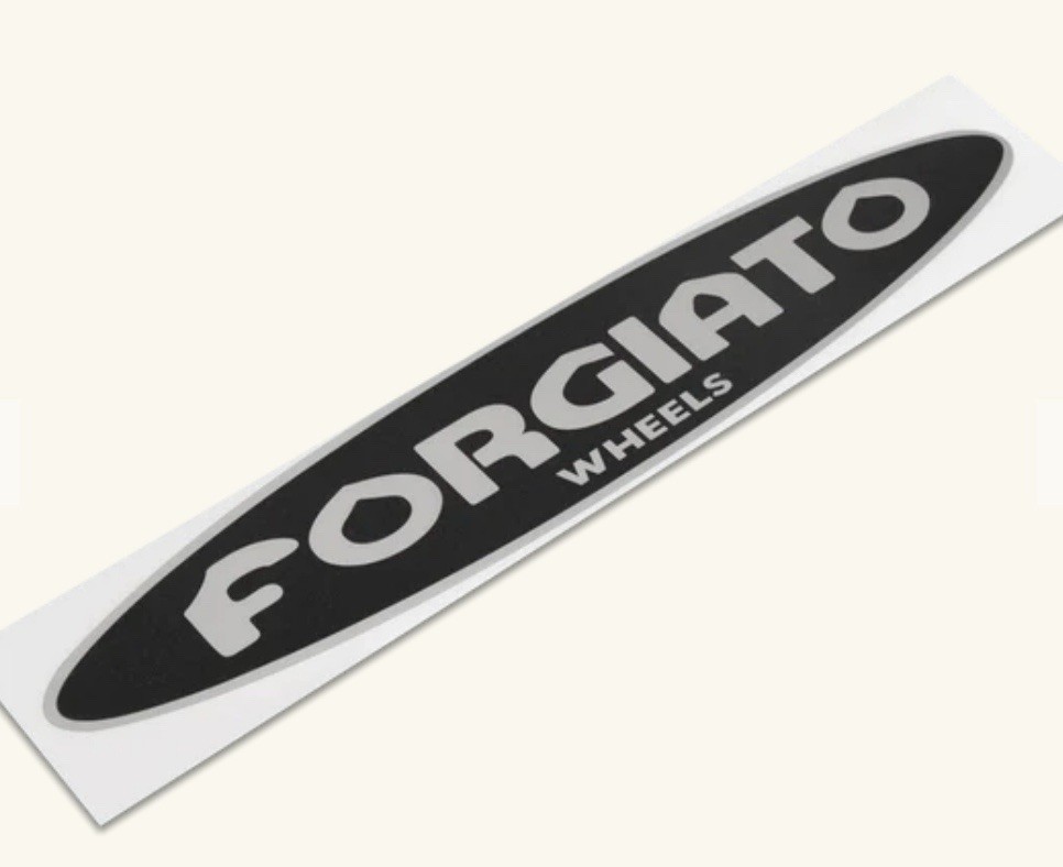 Forgiato Windshield Sticker HUGE OEM Forgiato Black With Brushed Silver Logo