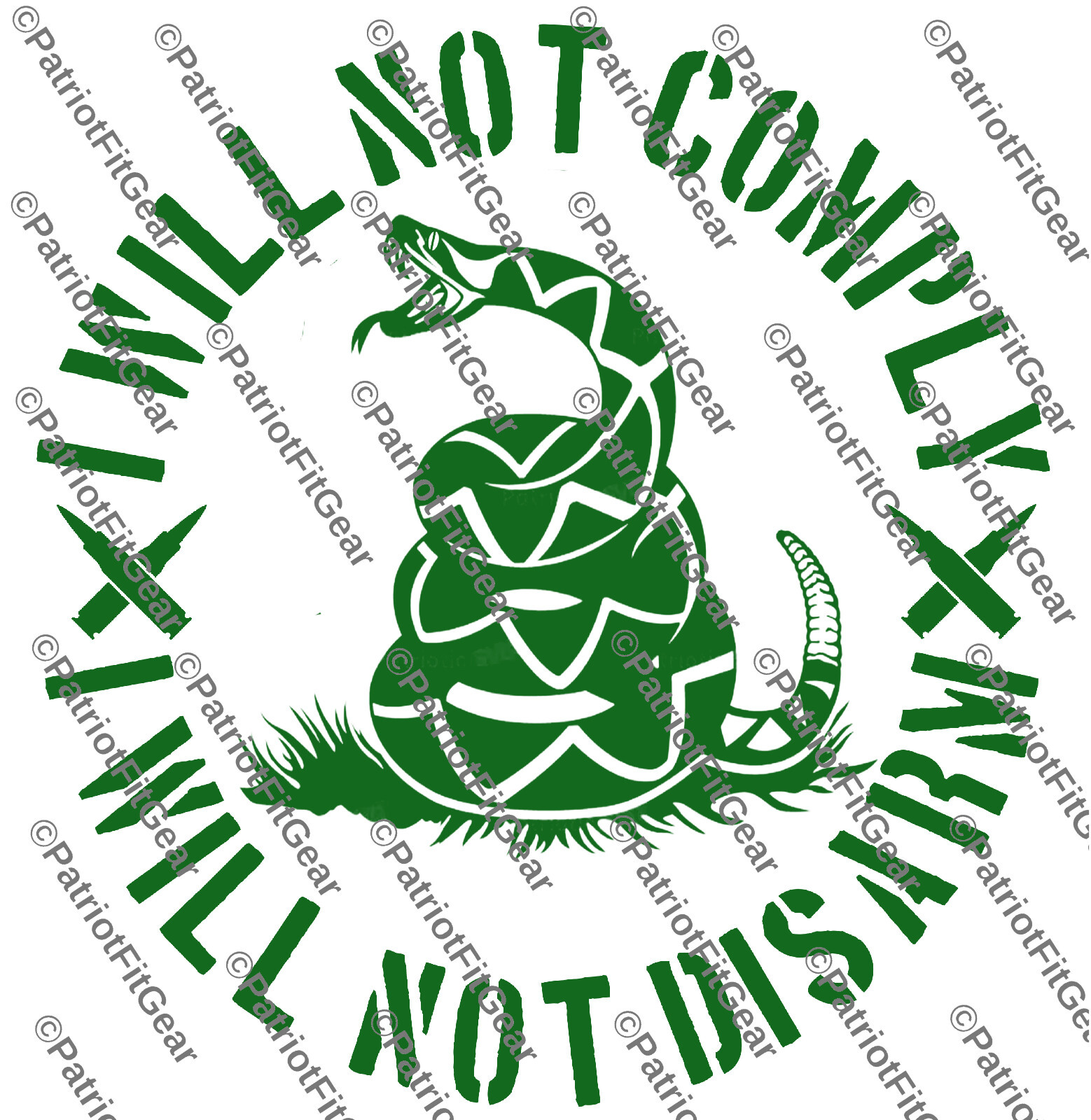 I will Not Comply,Snake,Gun Rights,We The People,Molon Labe,Custom Vinyl Decal