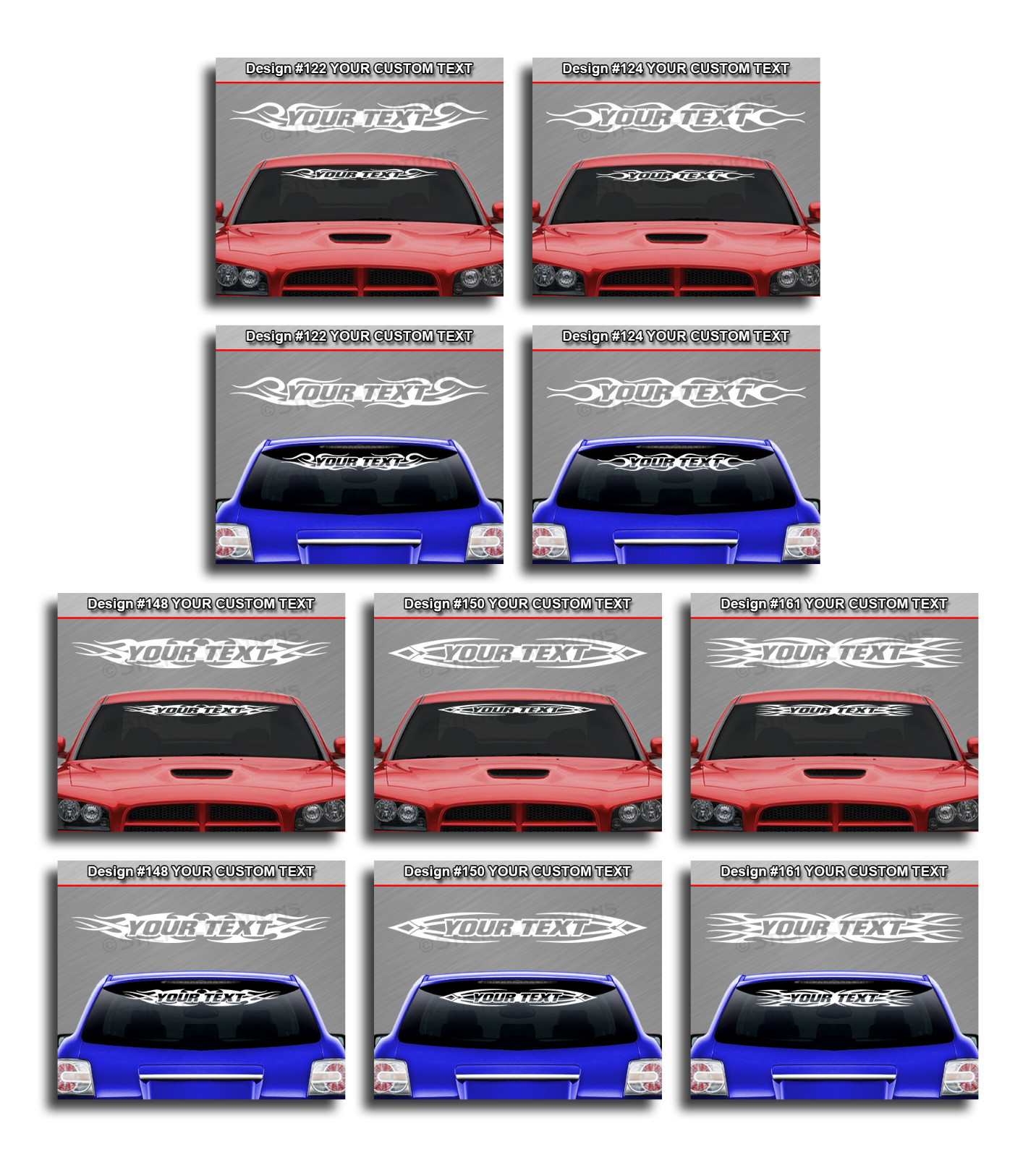Customized Letters Decal Sticker Vinyl Graphic Windshield Window Tribal Flame