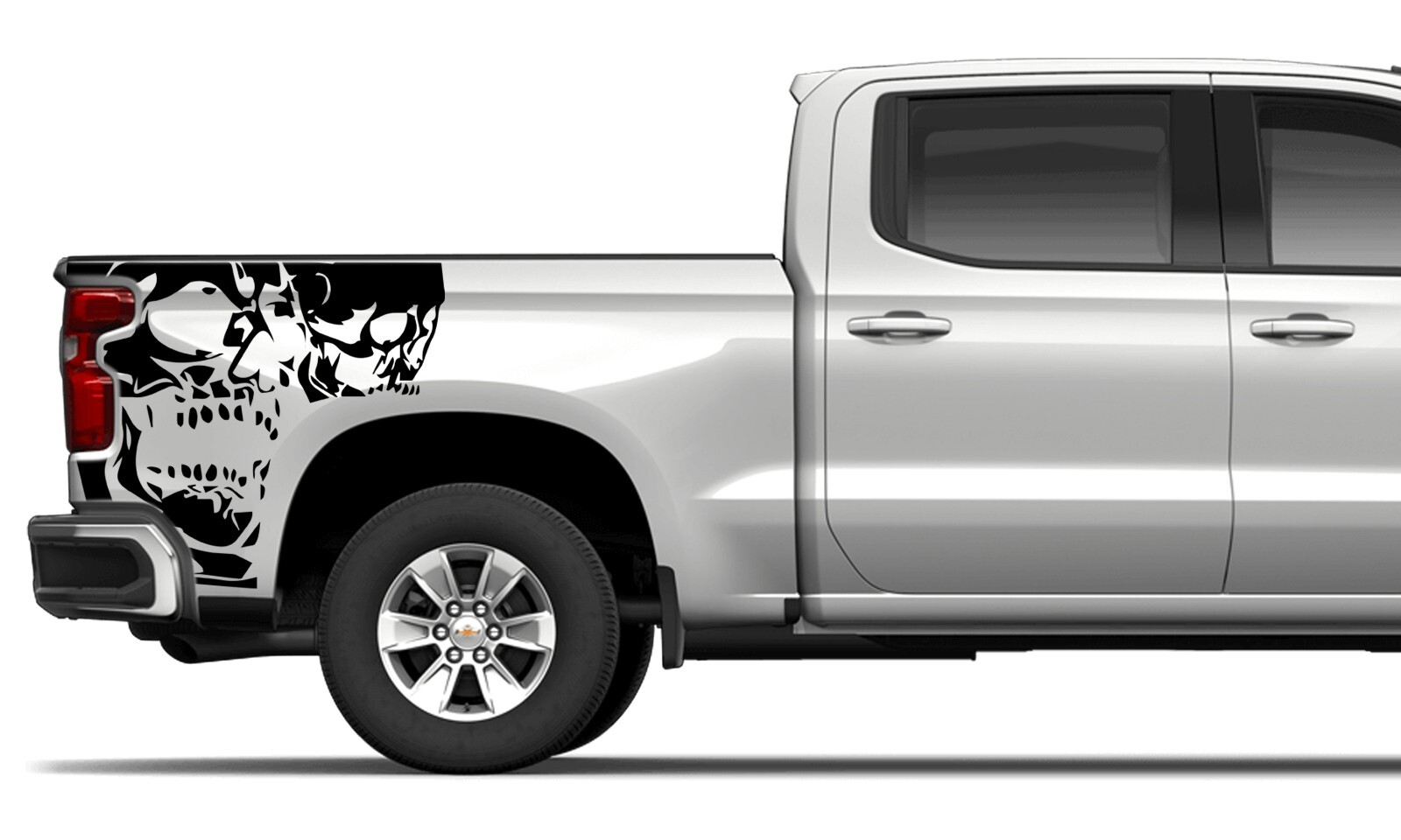 Side skull graphics stickers decal compatible with Chevrolet Silverado