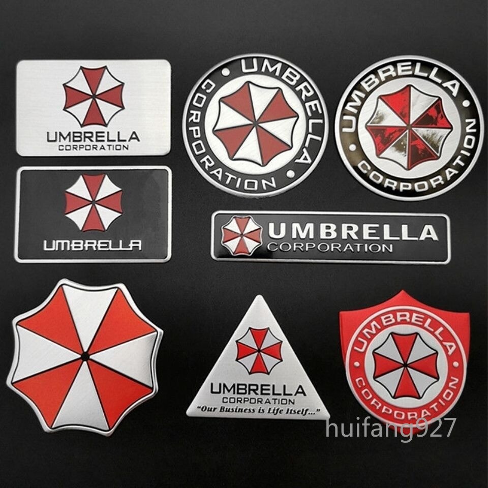Car Aluminum Rear Trunk Badge Body Emblem Umbrella Decal Resident Evil Sticker