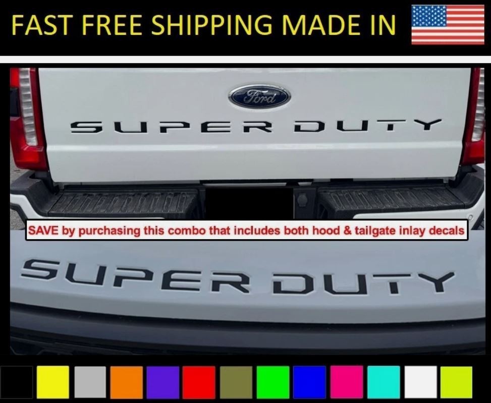 fits 2023 2024 Super Duty F250 F350 hood tailgate Insert Decals inlay stickers