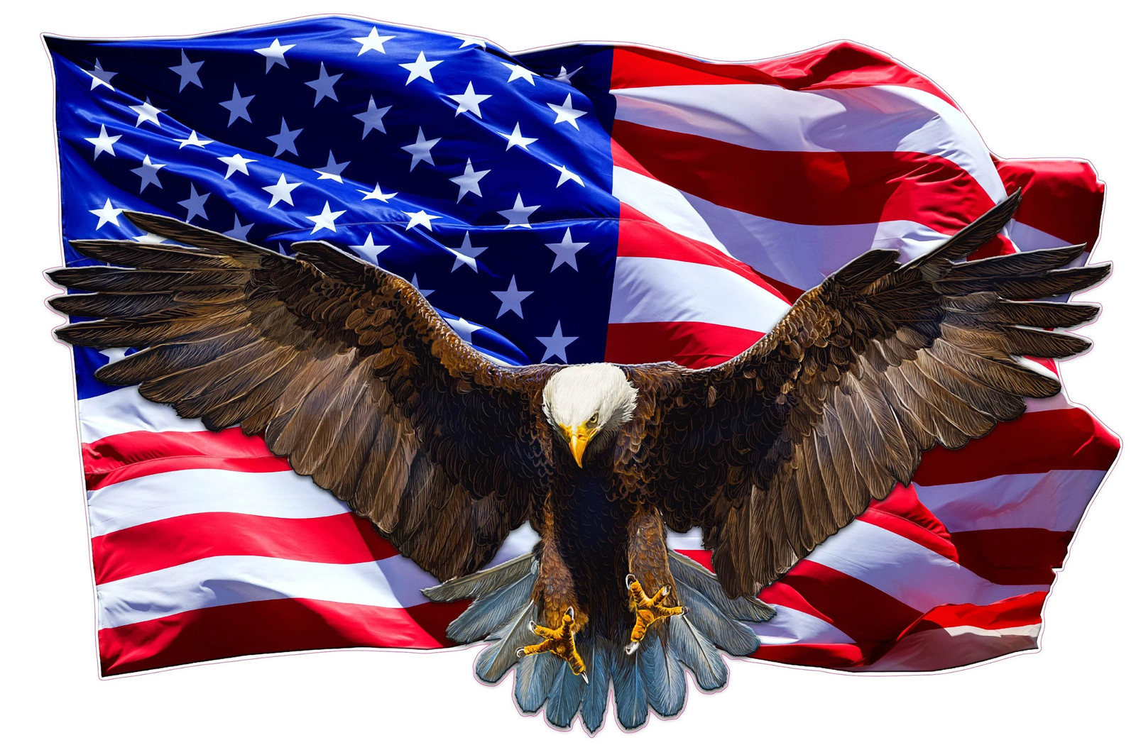 Soaring Eagle American Flag Magnet Decal