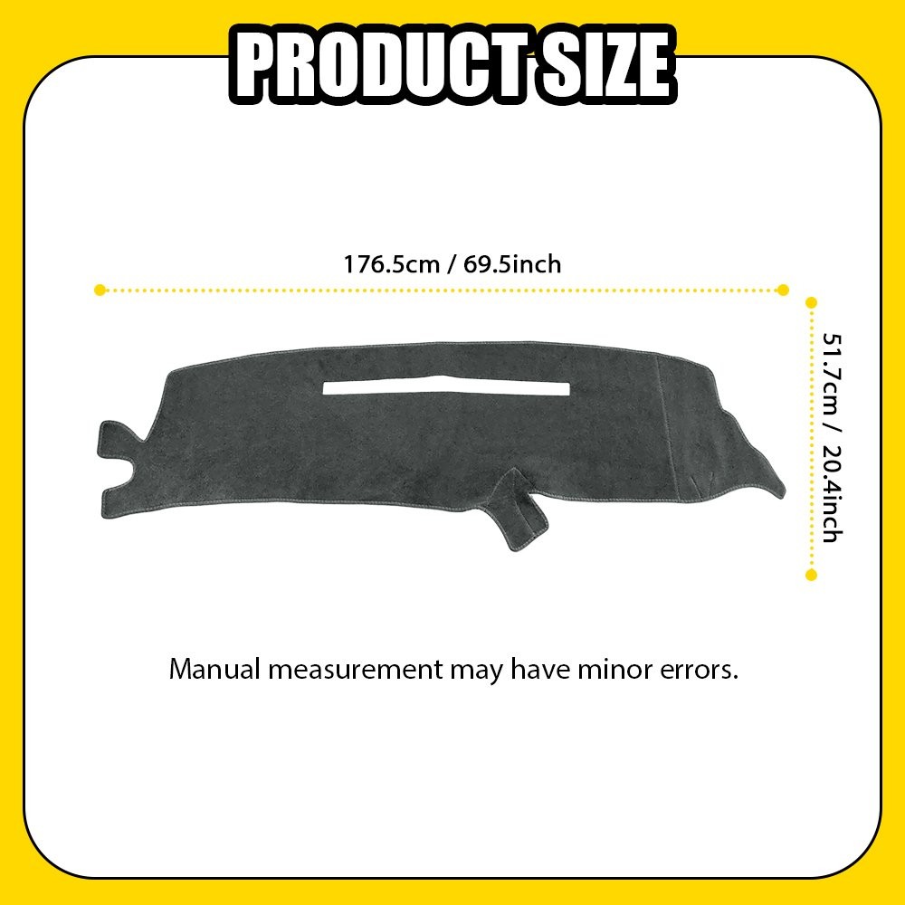 Gray Dashboard Mat For 1997-1998 Chevrolet Silverado C2500 C3500 Dash Cover 1-5X
