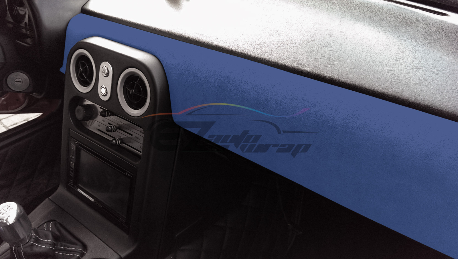 Velvet Stretchable Royal Blue Suede Textured Car Vinyl Wrap Sticker Decal Sheet