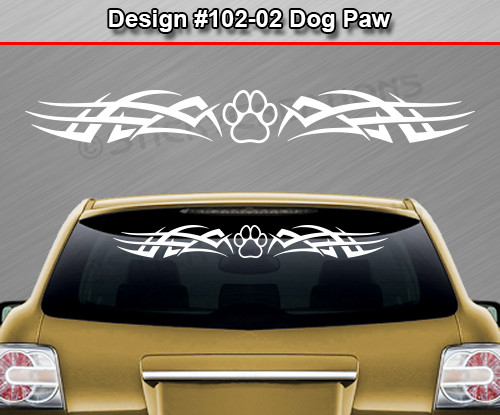 102-02 DOG PAW PRINT Windshield Decal Window Sticker Vinyl Graphic Dog Lover