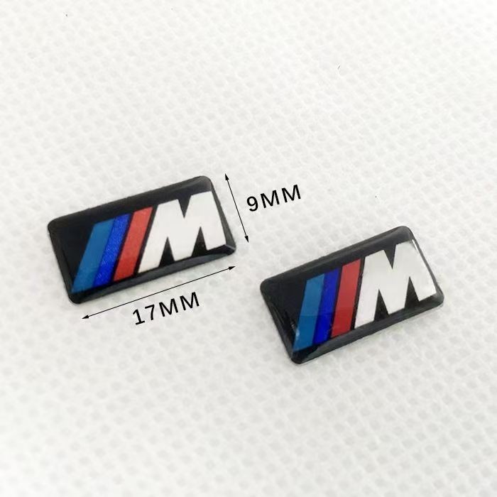 For BMW ALLOY WHEEL M BADGE STICKER EMBLEM DECAL 17MM X 9MM SET OF 10 pcs