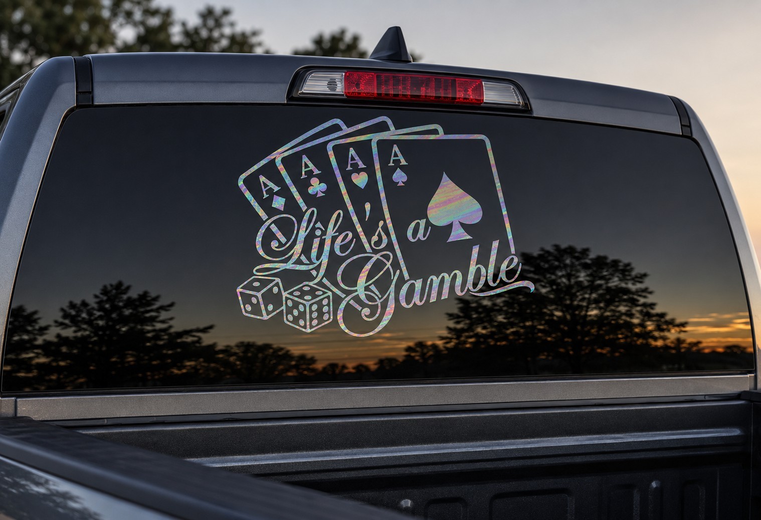 Lifes a gamble, vinal decal for cars or trucks