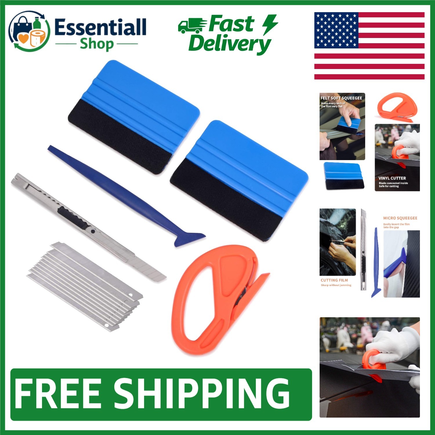 Professional Vinyl Wrap Tool Kit: Essential Tools for Window Tinting & Car Wr…