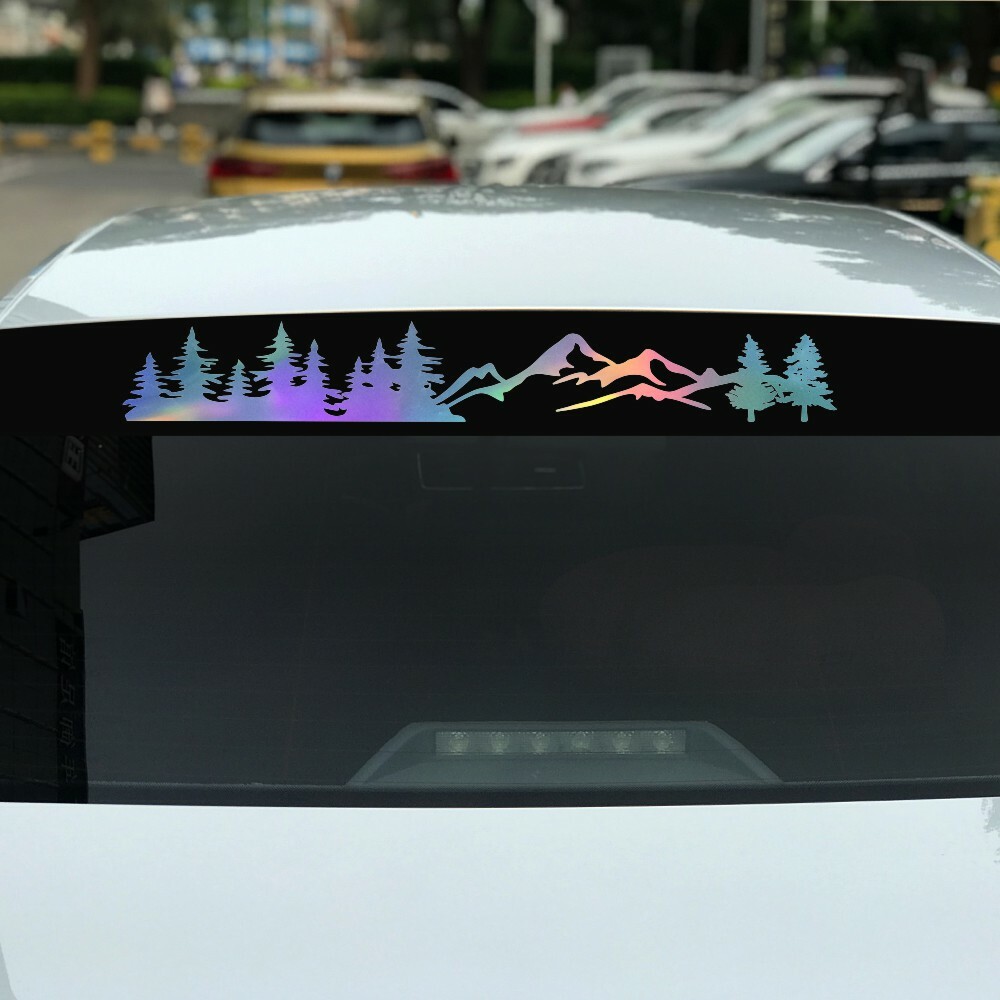 Car Windshield Decor Decal Tree Mountain Graphics Sunshade Sticker Self-adhesive