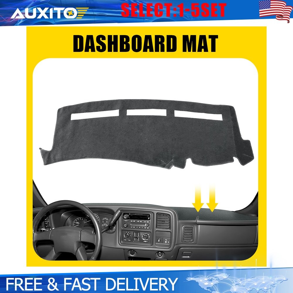 Gray Dash Mat Cover for Chevy Silverado GMC Sierra 1500 1999-06 Tahoe Yukon 1-5X