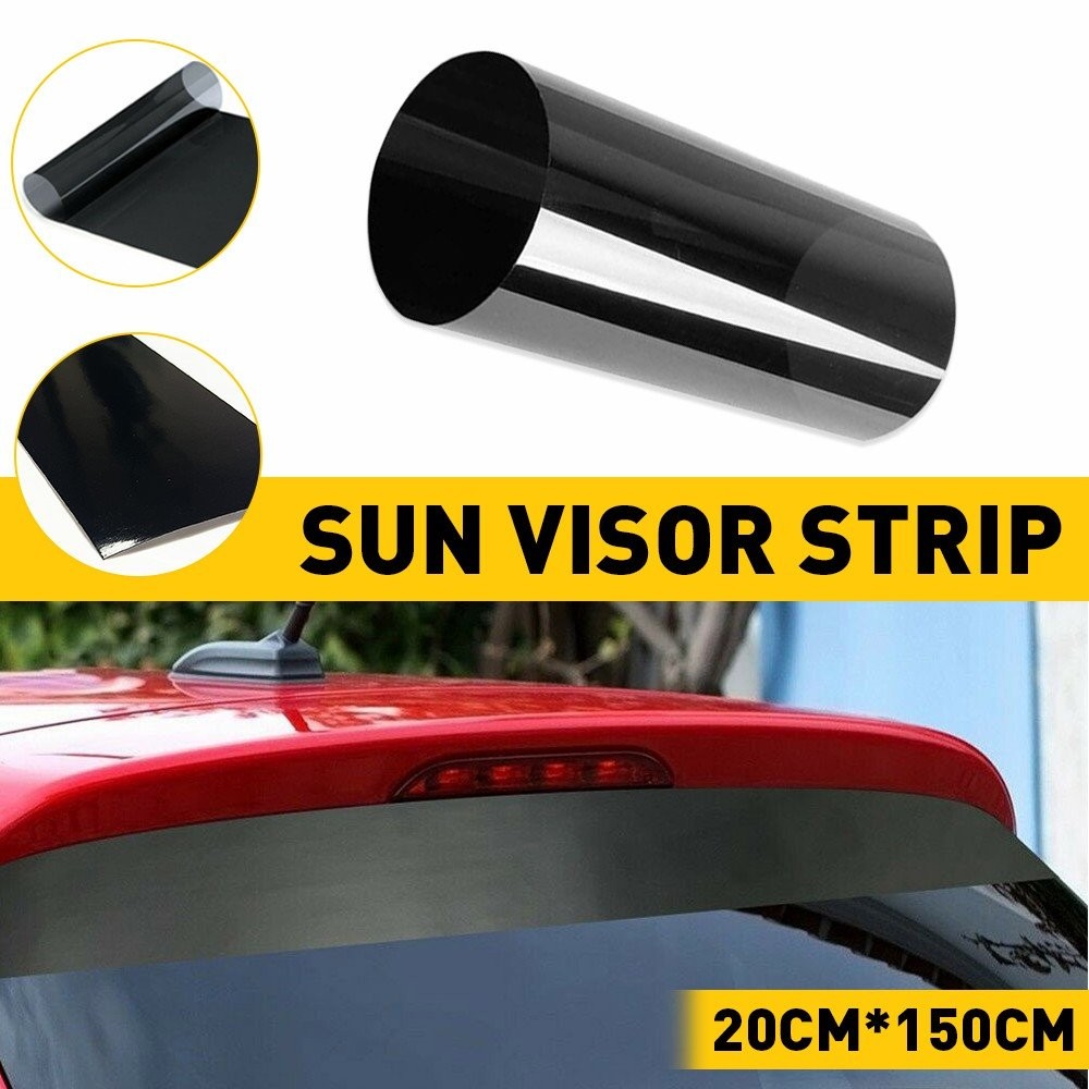 Car Sun Visor Strip Tint Film Front Windshield UV Shade Banner Accessories Black