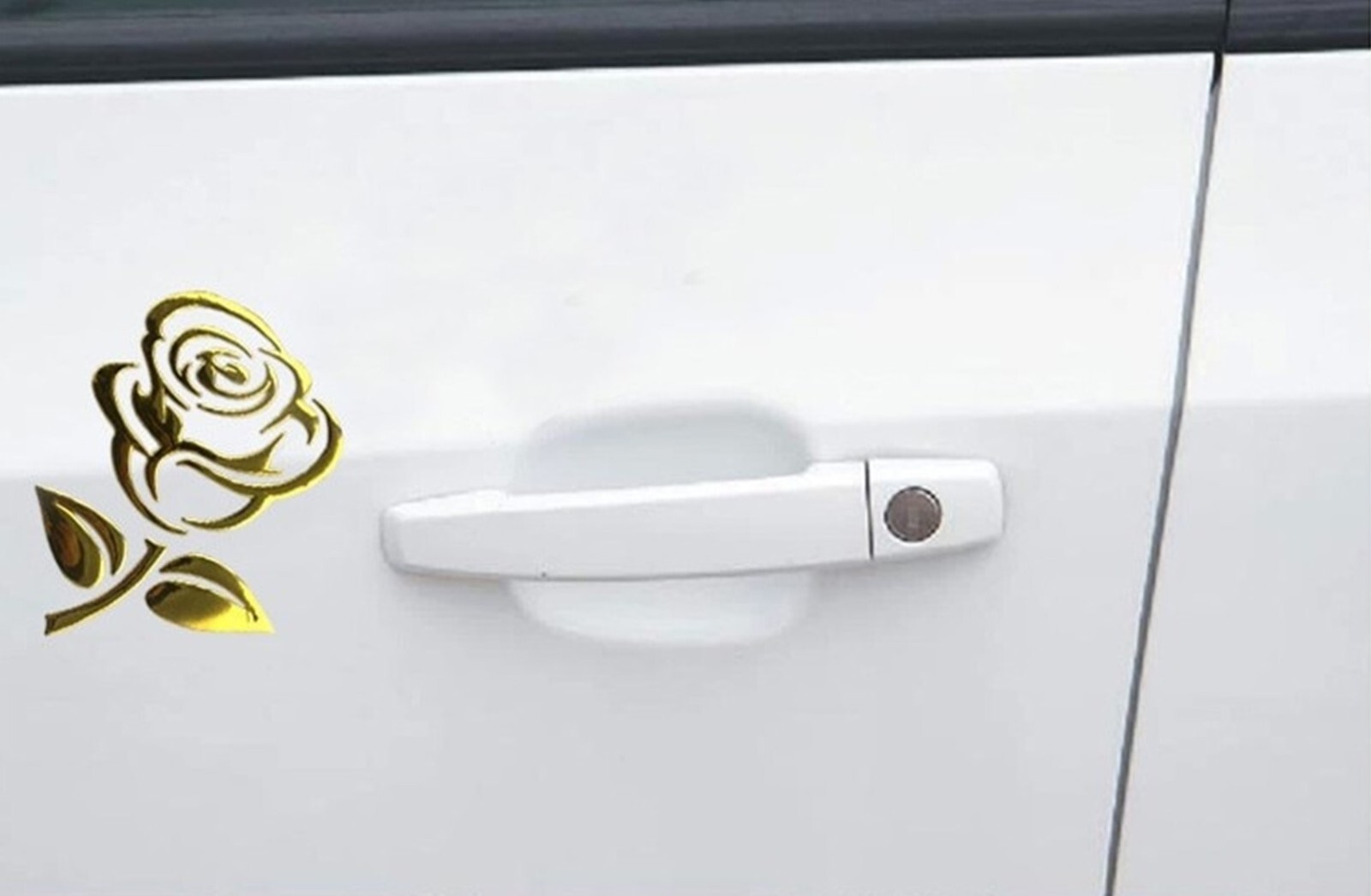 1 pcs – 3D Single Rose Shiny and Polished ABS Stickers, Decals, Emblems