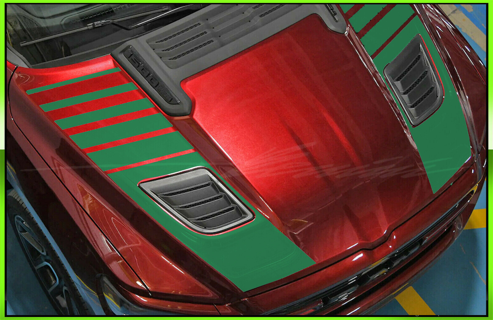 Strobe Hood Blackout Racing Stripes – Fits – 2019-2026 up Ram 1500