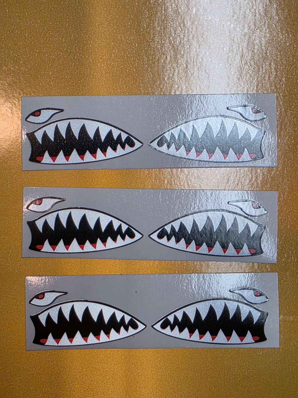 A-10 Warthog teeth mouth decal small REFLECTIVE Sticker USA 2″ 3 pack