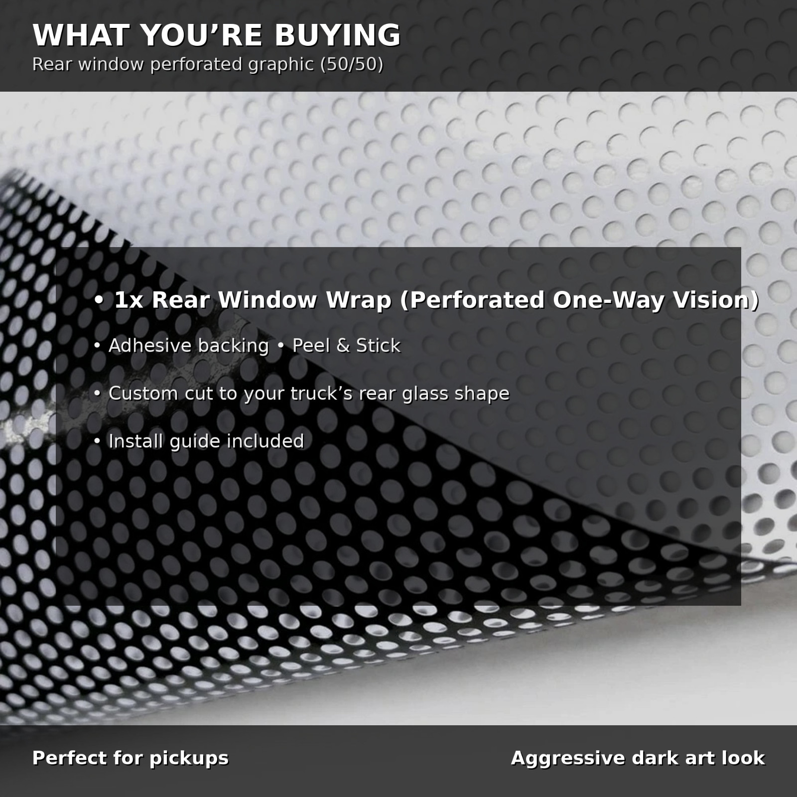 Grim Reaper Rear Truck Window Wrap 50/50 Perforated One Way Vision Decal
