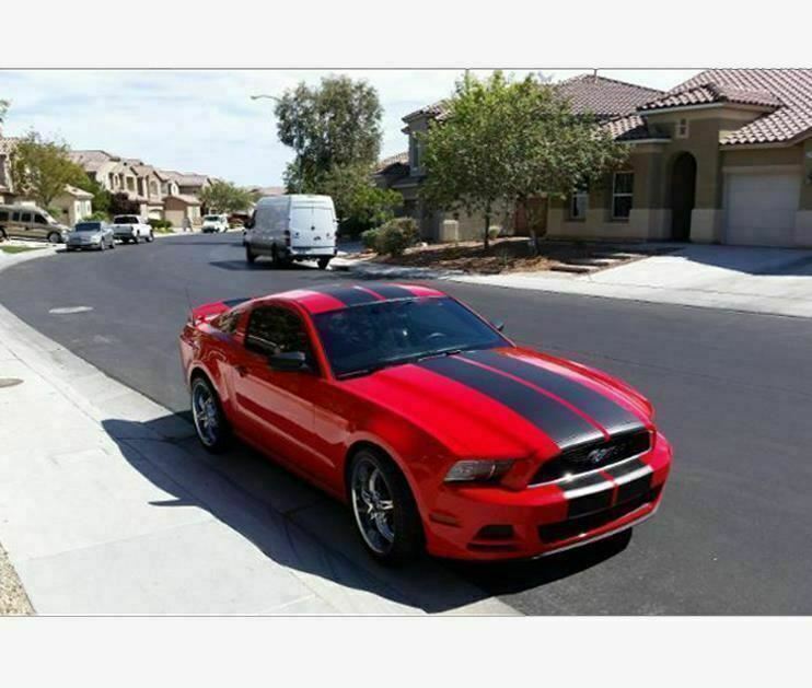 Black Double Racing Stripe Full Body Hood to Roof Sticker Decal for Ford Mustang