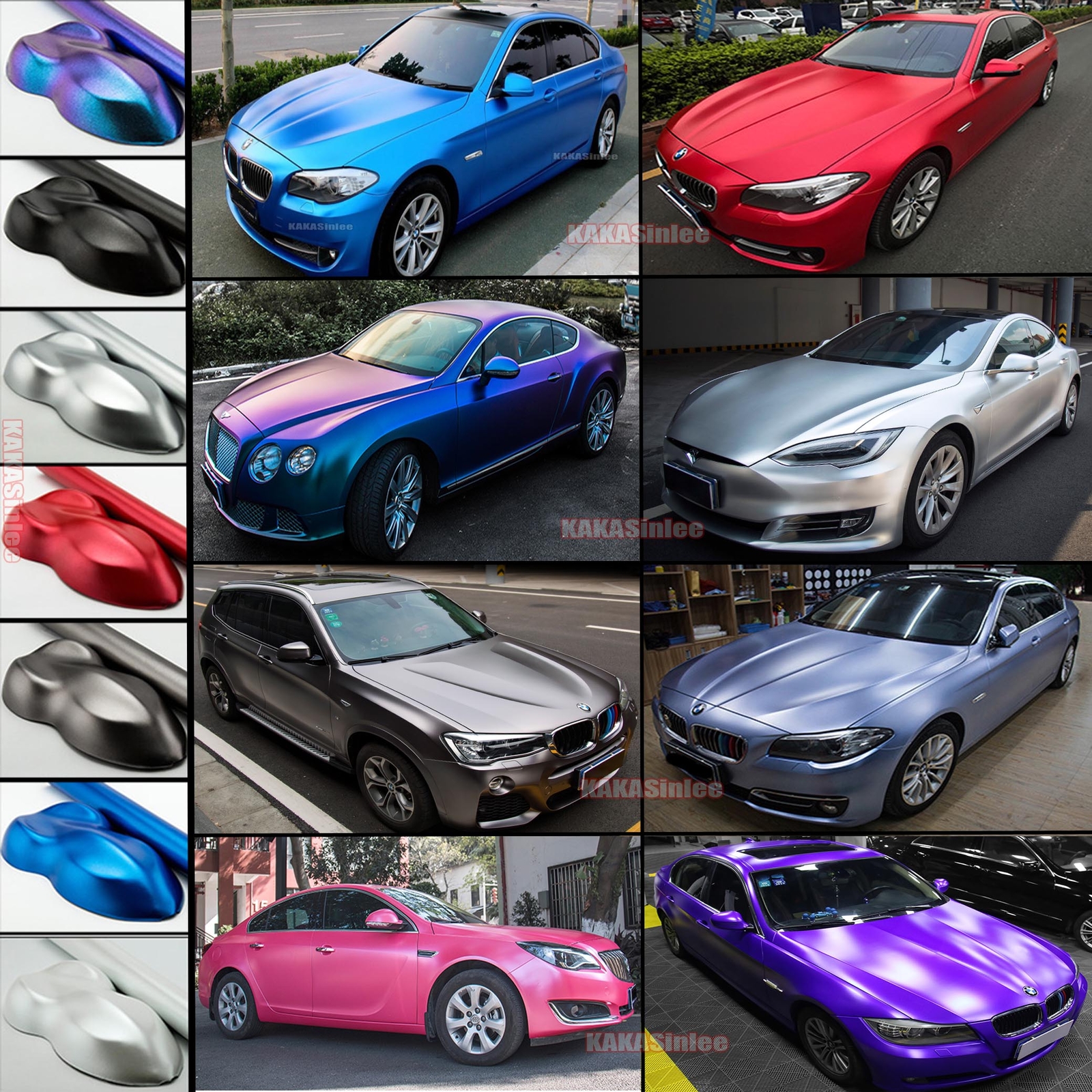 Air Free Chameleon 5D Pearl Glossy Matte Satin Full Car Vinyl Wrap Sticker HDUS