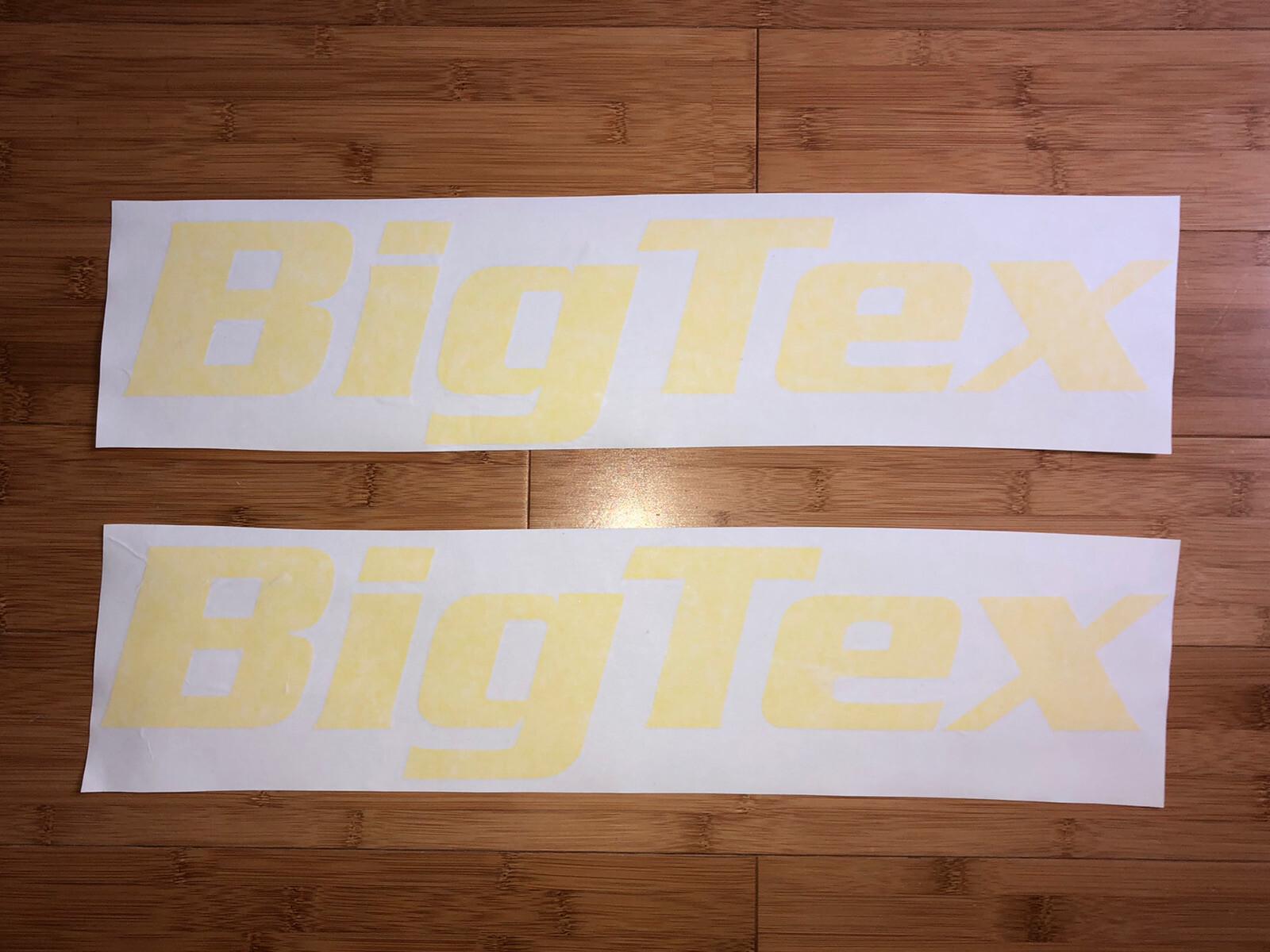 BIG TEX OEM Replacement TRAILER DECAL Stickers – SET OF 2 – 12″ Yellow